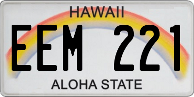 HI license plate EEM221