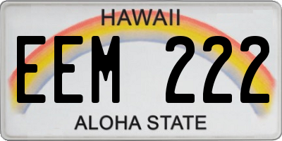 HI license plate EEM222