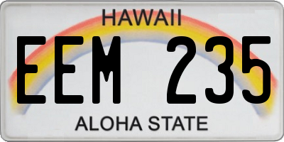 HI license plate EEM235
