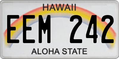 HI license plate EEM242