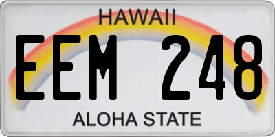 HI license plate EEM248