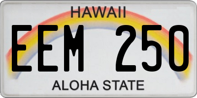 HI license plate EEM250