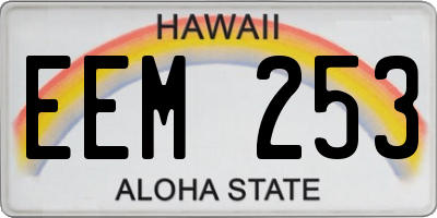 HI license plate EEM253