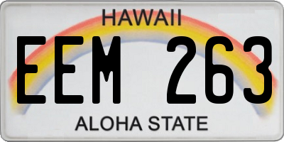 HI license plate EEM263