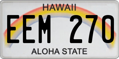 HI license plate EEM270
