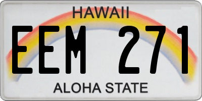 HI license plate EEM271