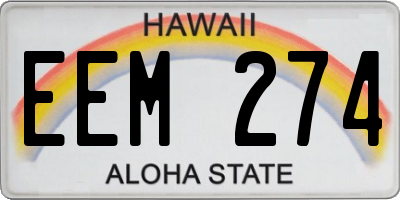 HI license plate EEM274