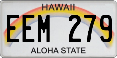 HI license plate EEM279
