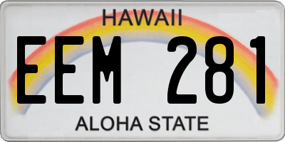 HI license plate EEM281