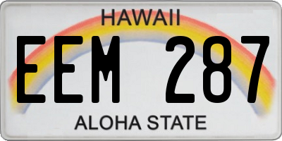 HI license plate EEM287