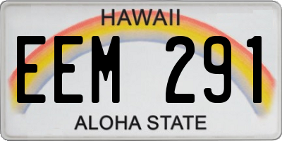 HI license plate EEM291