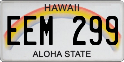 HI license plate EEM299