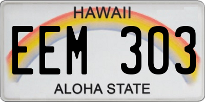 HI license plate EEM303