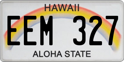 HI license plate EEM327