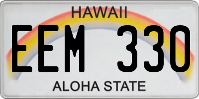 HI license plate EEM330