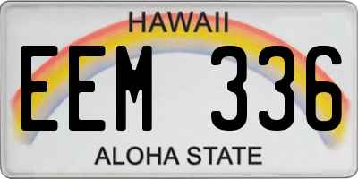 HI license plate EEM336