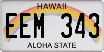 HI license plate EEM343