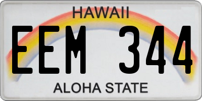 HI license plate EEM344