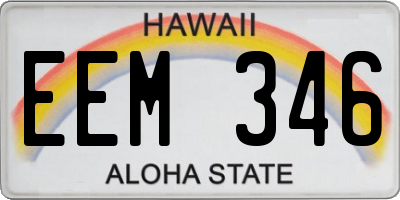 HI license plate EEM346