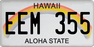 HI license plate EEM355