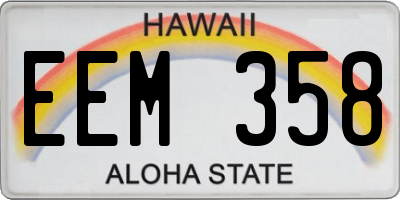 HI license plate EEM358