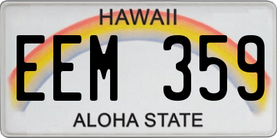 HI license plate EEM359