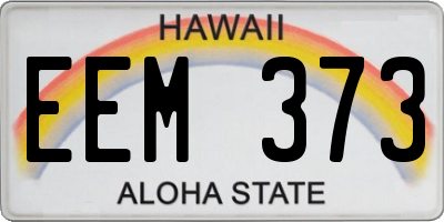 HI license plate EEM373