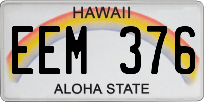 HI license plate EEM376