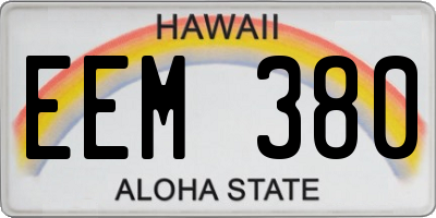 HI license plate EEM380