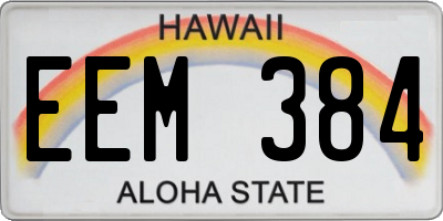 HI license plate EEM384