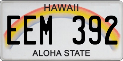 HI license plate EEM392