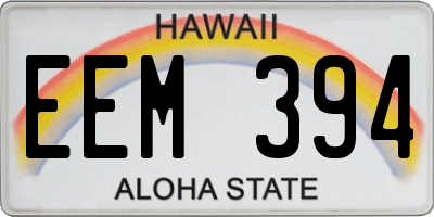HI license plate EEM394