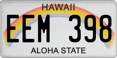 HI license plate EEM398