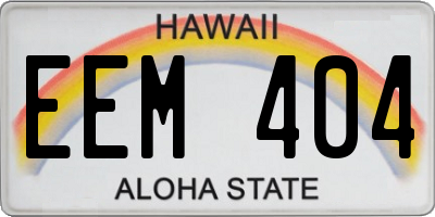 HI license plate EEM404