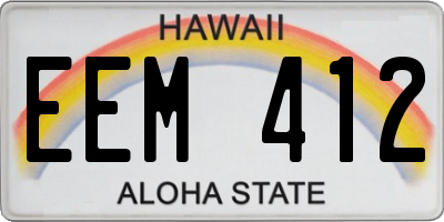 HI license plate EEM412