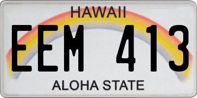 HI license plate EEM413
