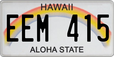 HI license plate EEM415