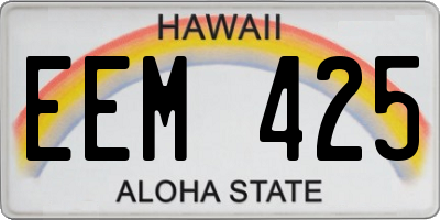HI license plate EEM425