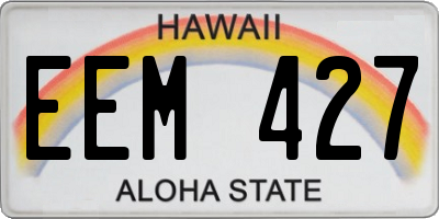 HI license plate EEM427