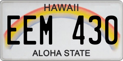 HI license plate EEM430