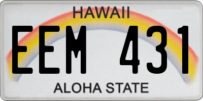 HI license plate EEM431