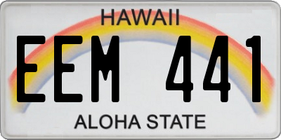 HI license plate EEM441