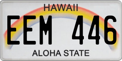 HI license plate EEM446