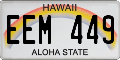 HI license plate EEM449