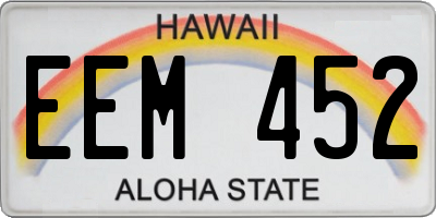 HI license plate EEM452