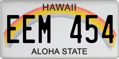 HI license plate EEM454