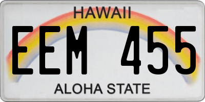 HI license plate EEM455