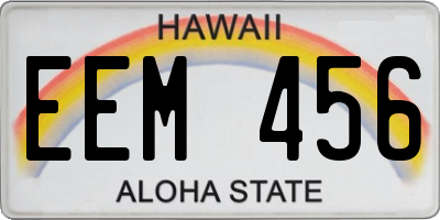 HI license plate EEM456