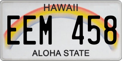 HI license plate EEM458