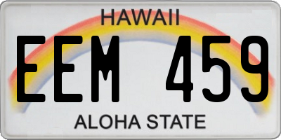HI license plate EEM459